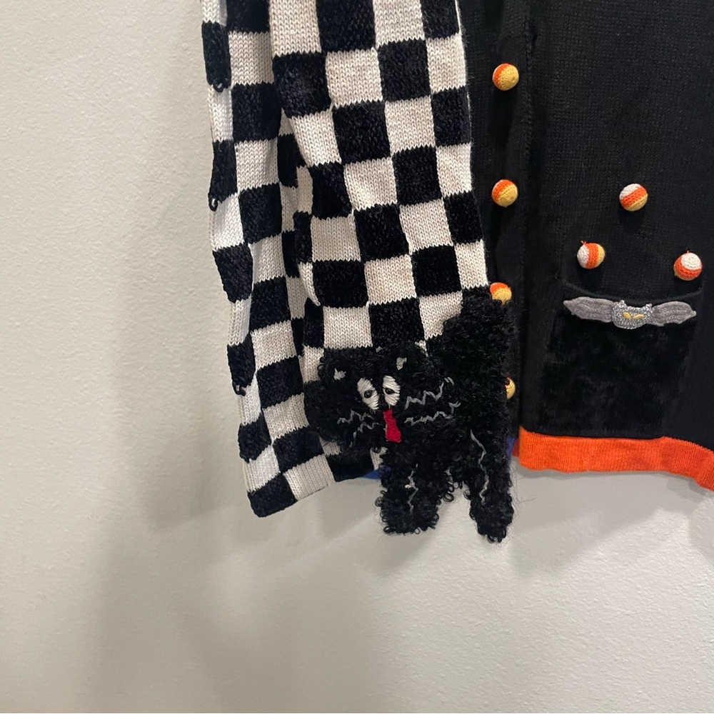 berek Black Sweater Vest with Orange and Blue Accents - Picture 10 of 10
